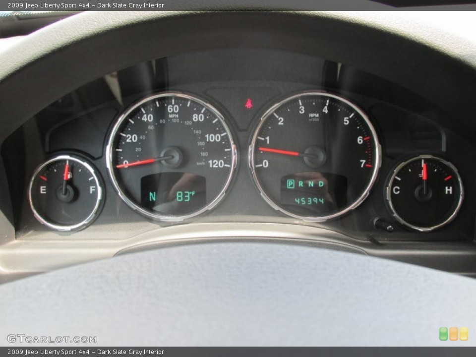 Dark Slate Gray Interior Gauges for the 2009 Jeep Liberty Sport 4x4 #81317952