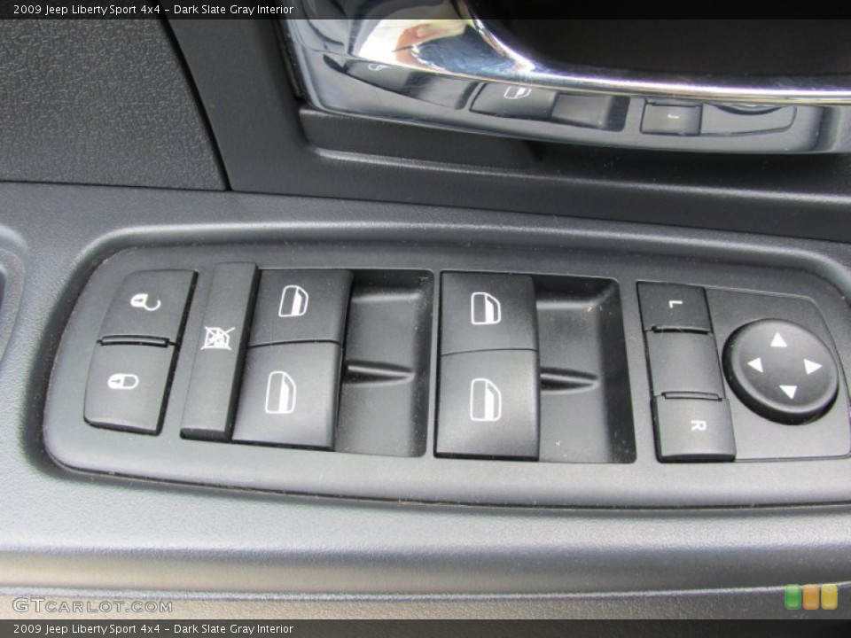 Dark Slate Gray Interior Controls for the 2009 Jeep Liberty Sport 4x4 #81318044