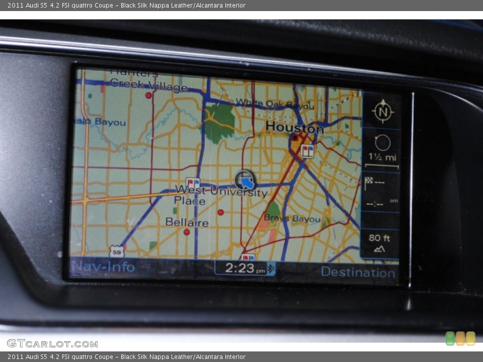 Black Silk Nappa Leather/Alcantara Interior Navigation for the 2011 Audi S5 4.2 FSI quattro Coupe #81318521