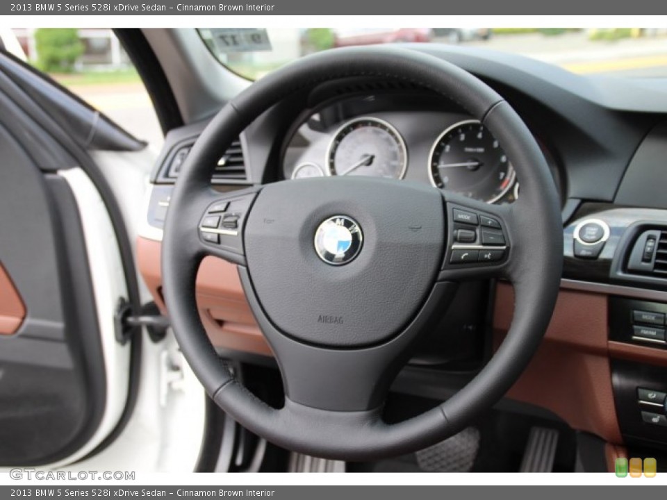 Cinnamon Brown Interior Steering Wheel for the 2013 BMW 5 Series 528i xDrive Sedan #81320834