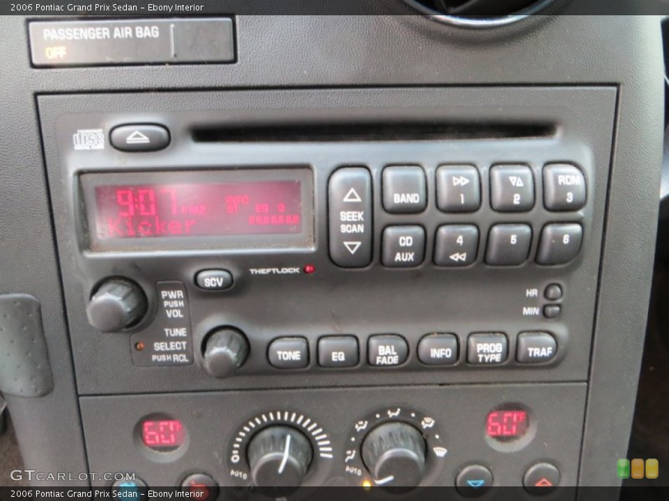 Ebony Interior Audio System for the 2006 Pontiac Grand Prix Sedan #81323757