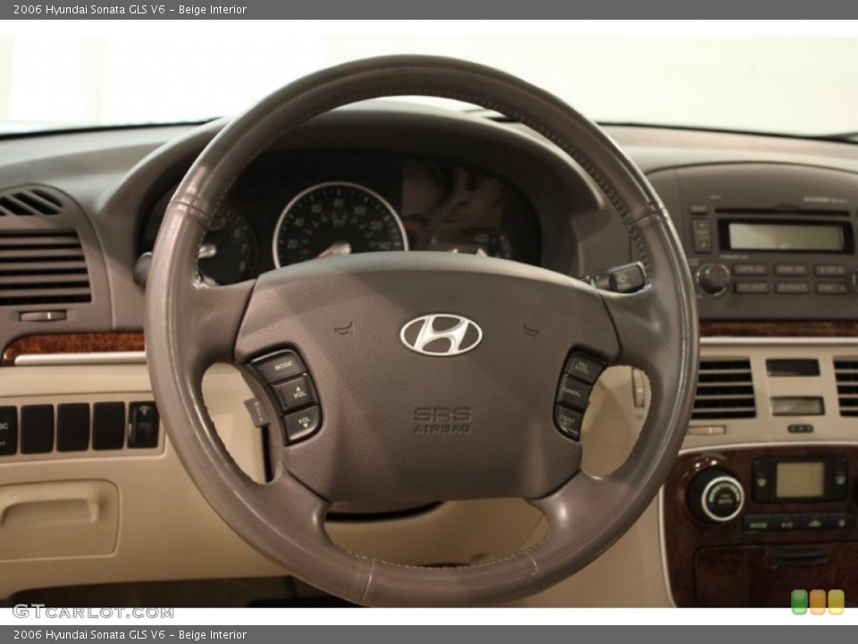 Beige Interior Steering Wheel for the 2006 Hyundai Sonata GLS V6 #81325994