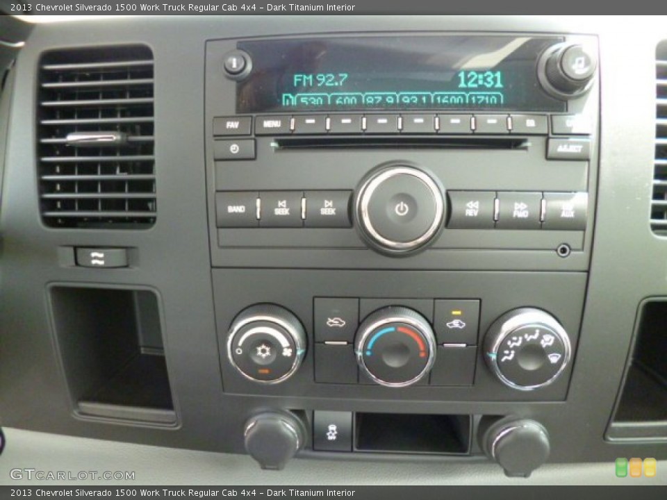 Dark Titanium Interior Controls for the 2013 Chevrolet Silverado 1500 Work Truck Regular Cab 4x4 #81334799