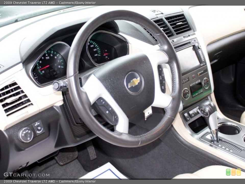 Cashmere/Ebony Interior Steering Wheel for the 2009 Chevrolet Traverse LTZ AWD #81341672