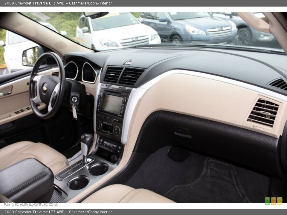 Cashmere/Ebony Interior Dashboard for the 2009 Chevrolet Traverse LTZ AWD #81341822