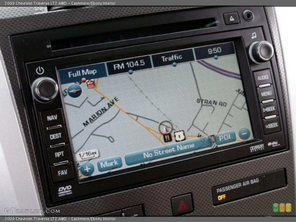 Cashmere/Ebony Interior Navigation for the 2009 Chevrolet Traverse LTZ AWD #81341880