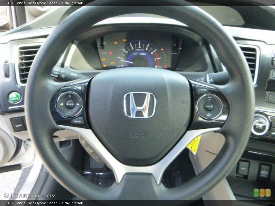Gray Interior Steering Wheel for the 2013 Honda Civic Hybrid Sedan #81347481