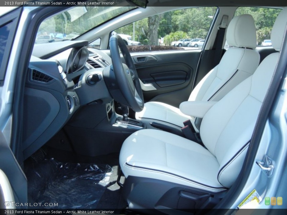 Arctic White Leather Interior Front Seat for the 2013 Ford Fiesta Titanium Sedan #81350877