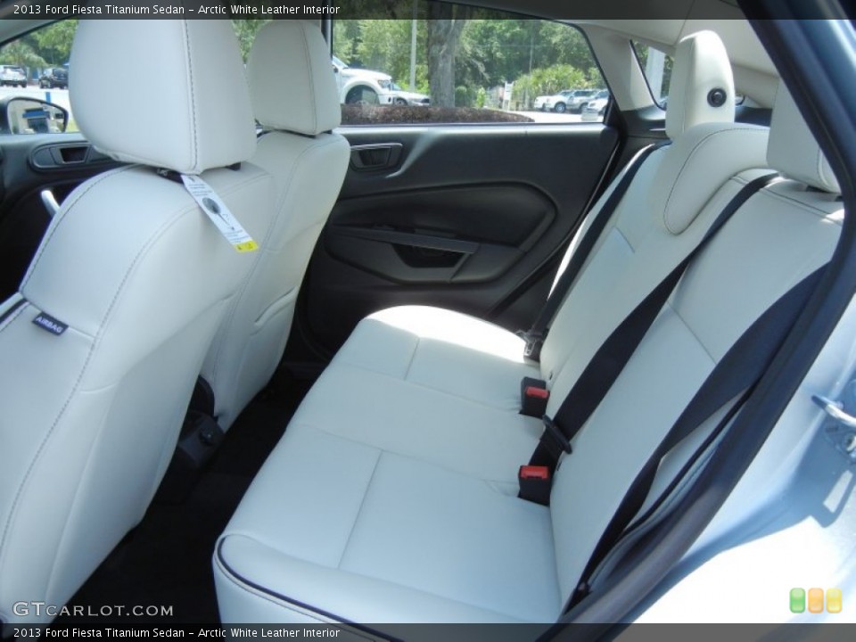 Arctic White Leather Interior Rear Seat for the 2013 Ford Fiesta Titanium Sedan #81350903