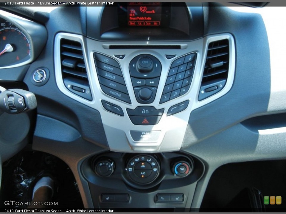 Arctic White Leather Interior Controls for the 2013 Ford Fiesta Titanium Sedan #81350964