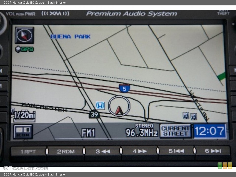 Black Interior Navigation for the 2007 Honda Civic EX Coupe #81352063