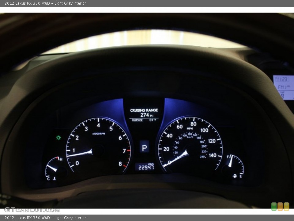 Light Gray Interior Gauges for the 2012 Lexus RX 350 AWD #81356223