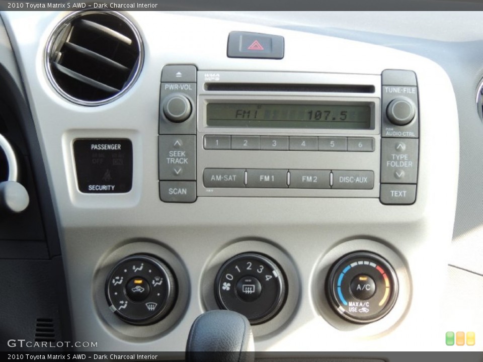 Dark Charcoal Interior Controls for the 2010 Toyota Matrix S AWD #81357395