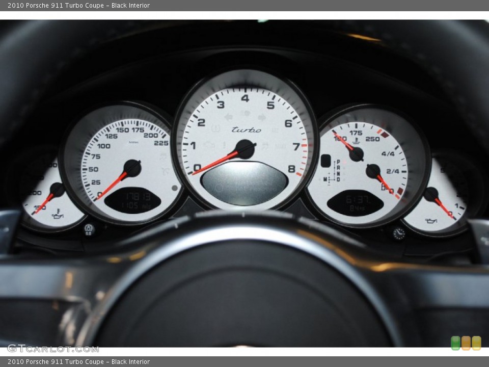 Black Interior Gauges for the 2010 Porsche 911 Turbo Coupe #81362169