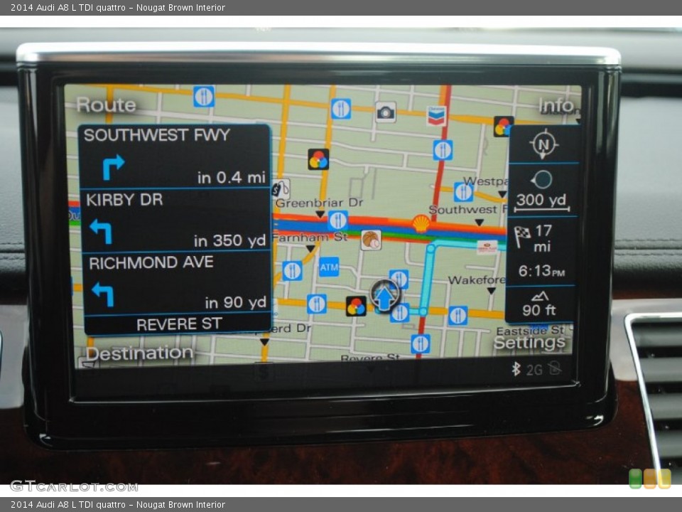 Nougat Brown Interior Navigation for the 2014 Audi A8 L TDI quattro #81369423