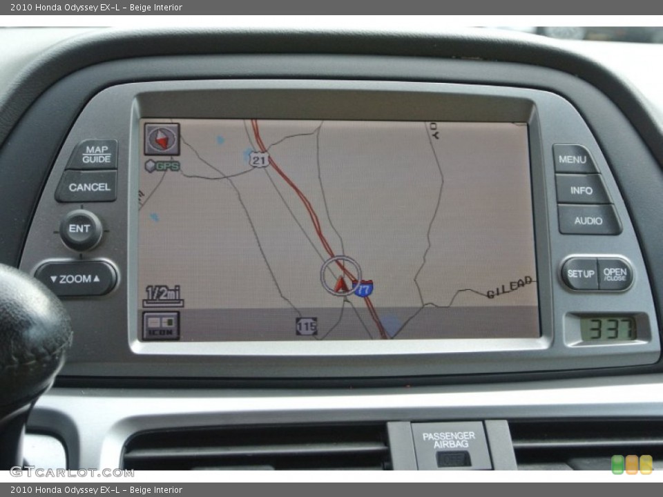Beige Interior Navigation for the 2010 Honda Odyssey EX-L #81375087