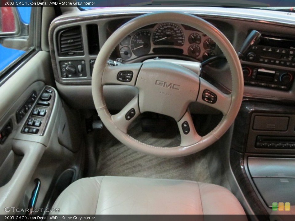 Stone Gray Interior Steering Wheel for the 2003 GMC Yukon Denali AWD #81376470