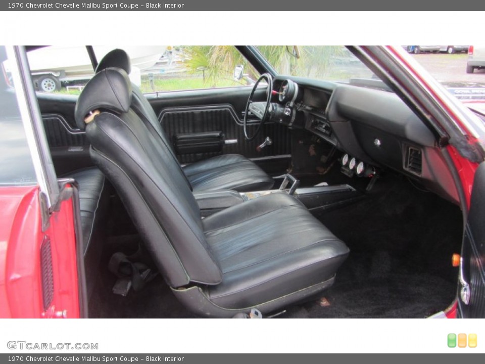 Black Interior Front Seat for the 1970 Chevrolet Chevelle Malibu Sport Coupe #81376533