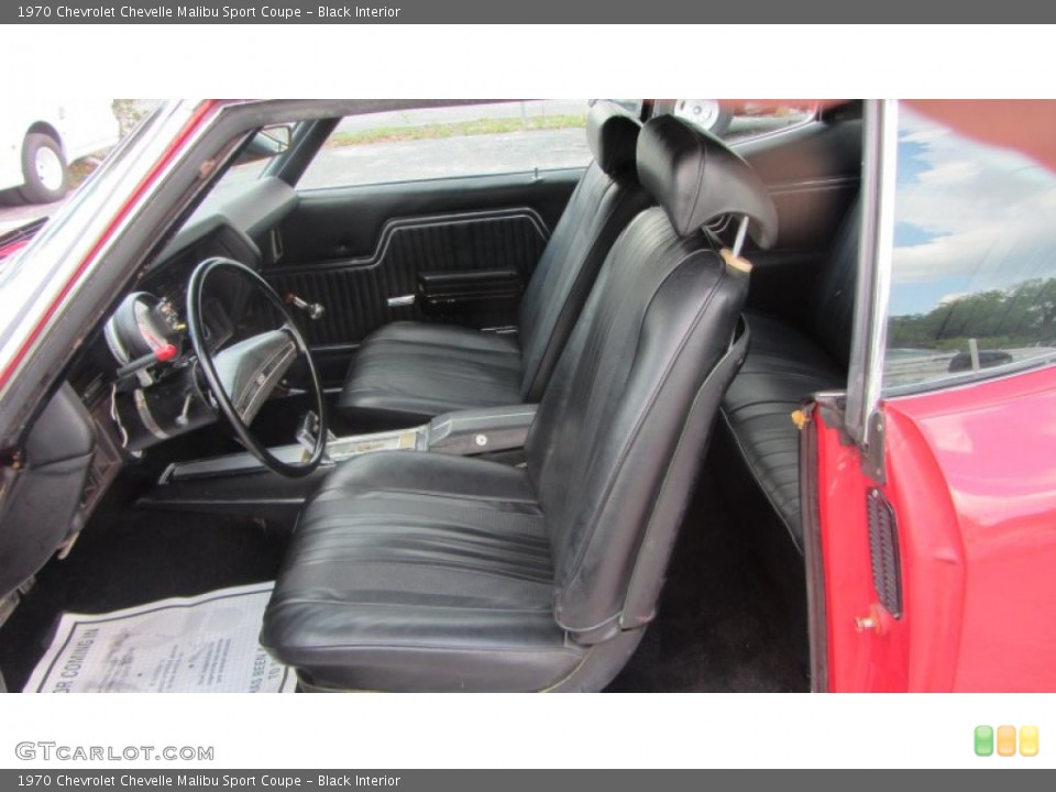 Black Interior Photo for the 1970 Chevrolet Chevelle Malibu Sport Coupe #81376548