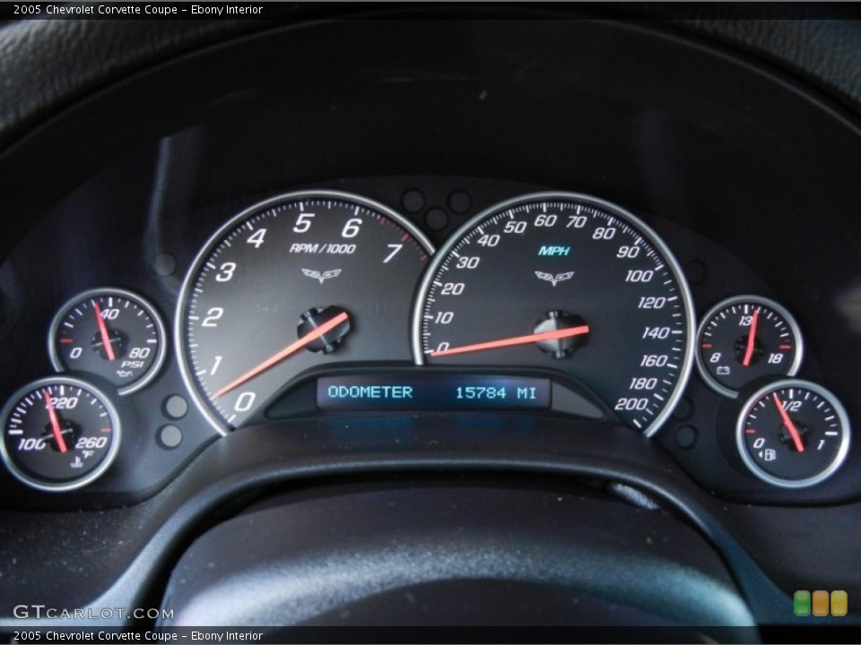 Ebony Interior Gauges for the 2005 Chevrolet Corvette Coupe #81377223