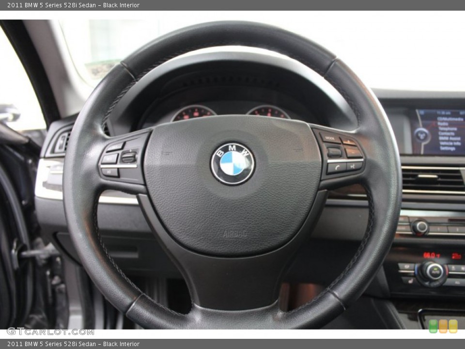 Black Interior Steering Wheel for the 2011 BMW 5 Series 528i Sedan #81379017
