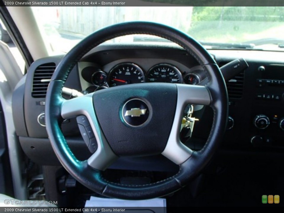 Ebony Interior Steering Wheel for the 2009 Chevrolet Silverado 1500 LT Extended Cab 4x4 #81380704