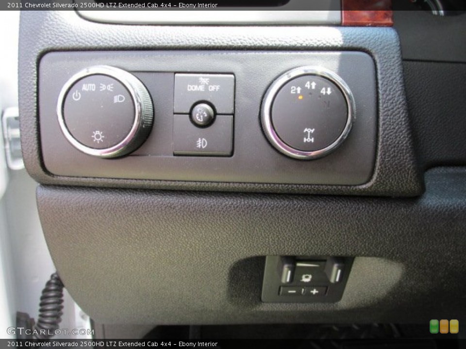Ebony Interior Controls for the 2011 Chevrolet Silverado 2500HD LTZ Extended Cab 4x4 #81381110