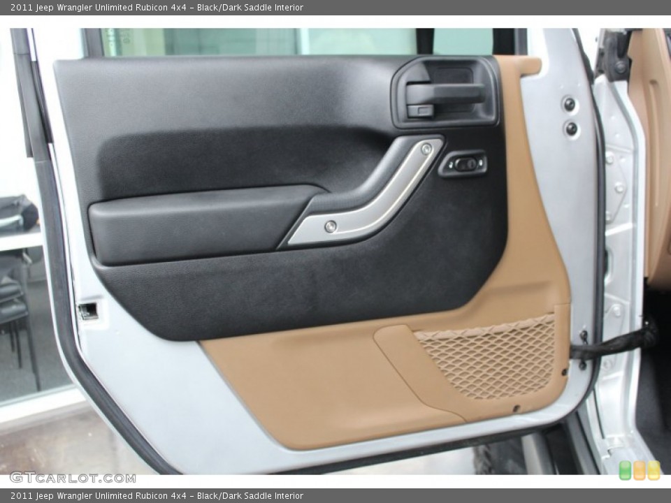 Black/Dark Saddle Interior Door Panel for the 2011 Jeep Wrangler Unlimited Rubicon 4x4 #81382040