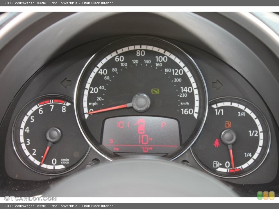 Titan Black Interior Gauges for the 2013 Volkswagen Beetle Turbo Convertible #81383832