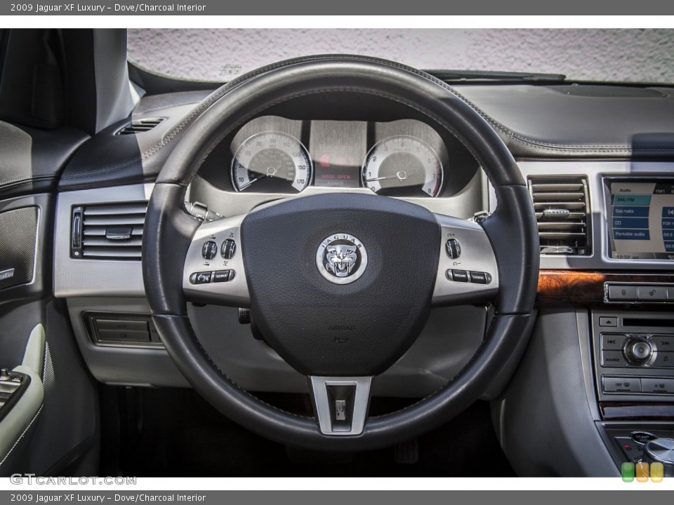 Dove/Charcoal Interior Steering Wheel for the 2009 Jaguar XF Luxury #81388582