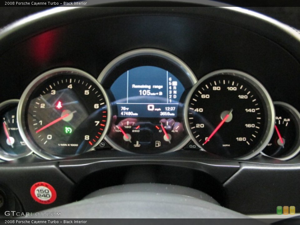 Black Interior Gauges for the 2008 Porsche Cayenne Turbo #81389261