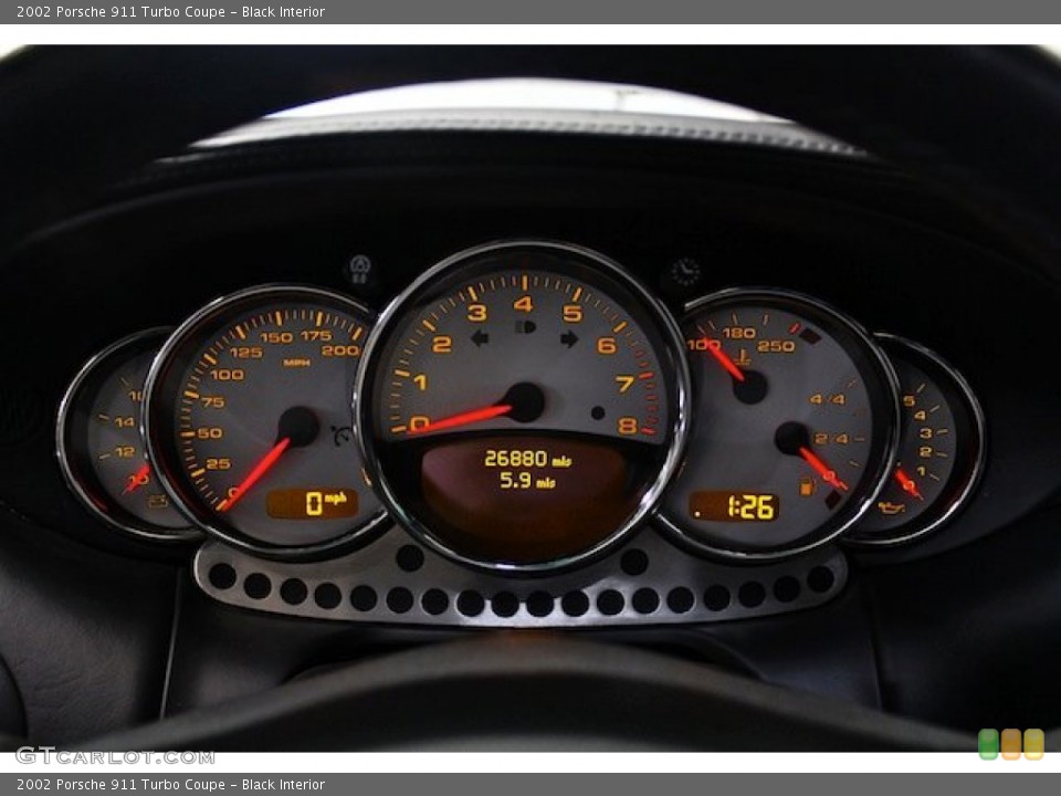 Black Interior Gauges for the 2002 Porsche 911 Turbo Coupe #81394203