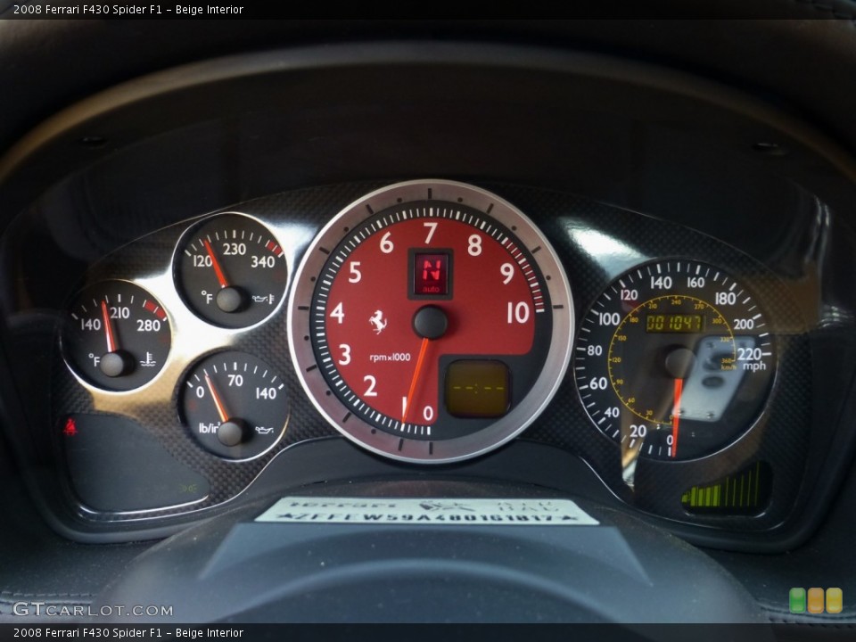 Beige Interior Gauges for the 2008 Ferrari F430 Spider F1 #81401194