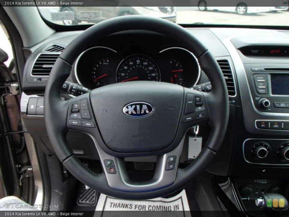 Beige Interior Steering Wheel for the 2014 Kia Sorento LX V6 AWD #81427697