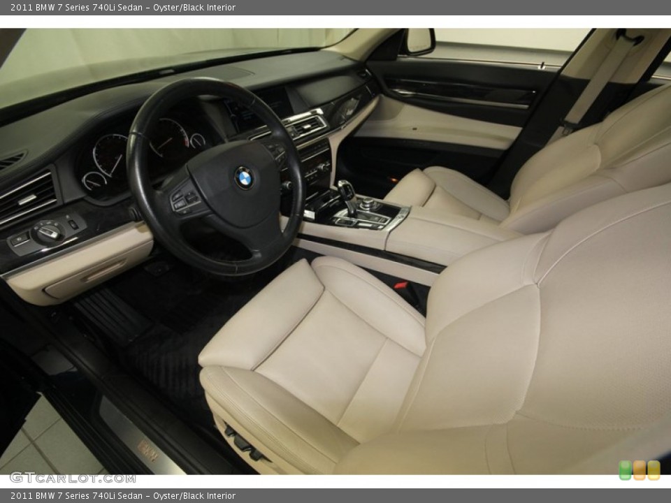 Oyster/Black Interior Prime Interior for the 2011 BMW 7 Series 740Li Sedan #81428877