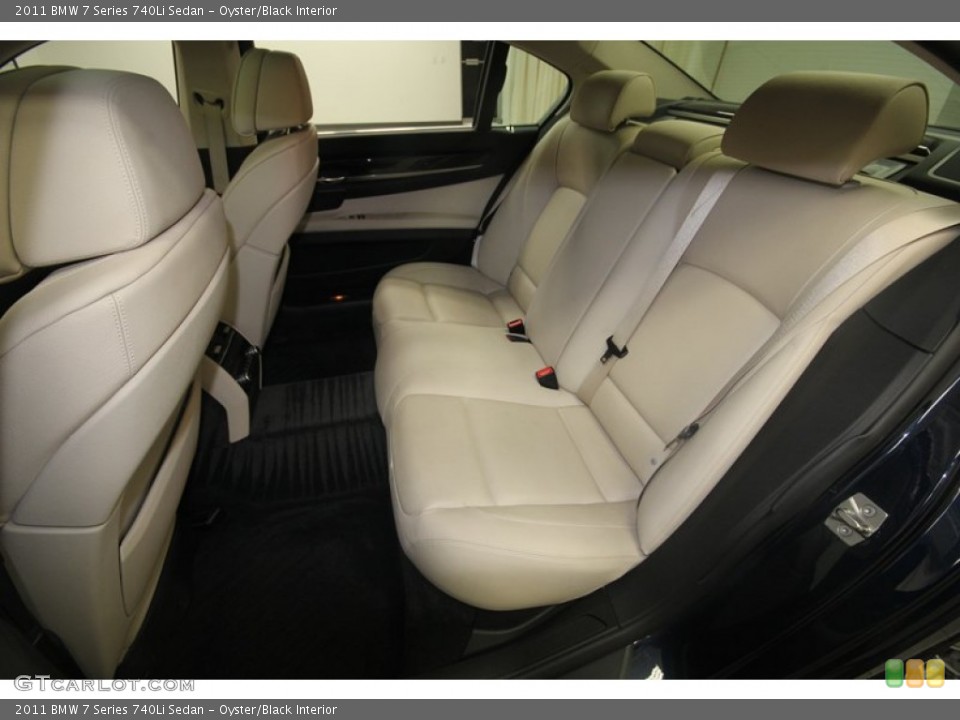 Oyster/Black Interior Rear Seat for the 2011 BMW 7 Series 740Li Sedan #81428899