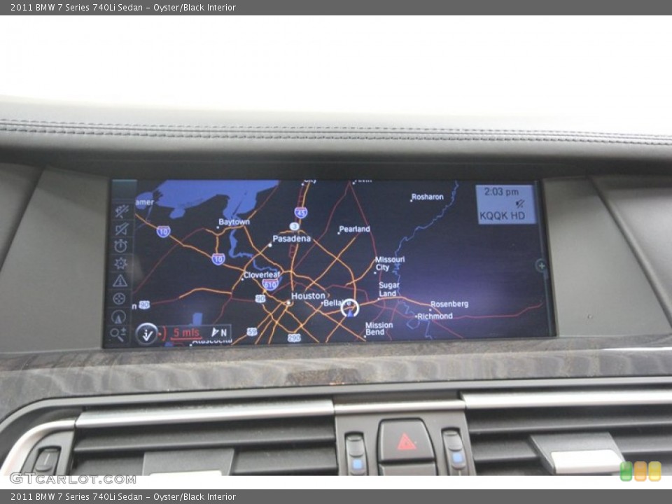 Oyster/Black Interior Navigation for the 2011 BMW 7 Series 740Li Sedan #81429062