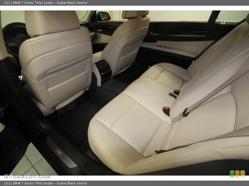 Oyster/Black Interior Rear Seat for the 2011 BMW 7 Series 740Li Sedan #81429311