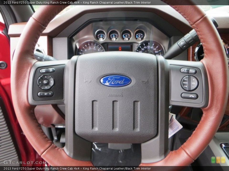 King Ranch Chaparral Leather/Black Trim Interior Steering Wheel for the 2013 Ford F250 Super Duty King Ranch Crew Cab 4x4 #81434640