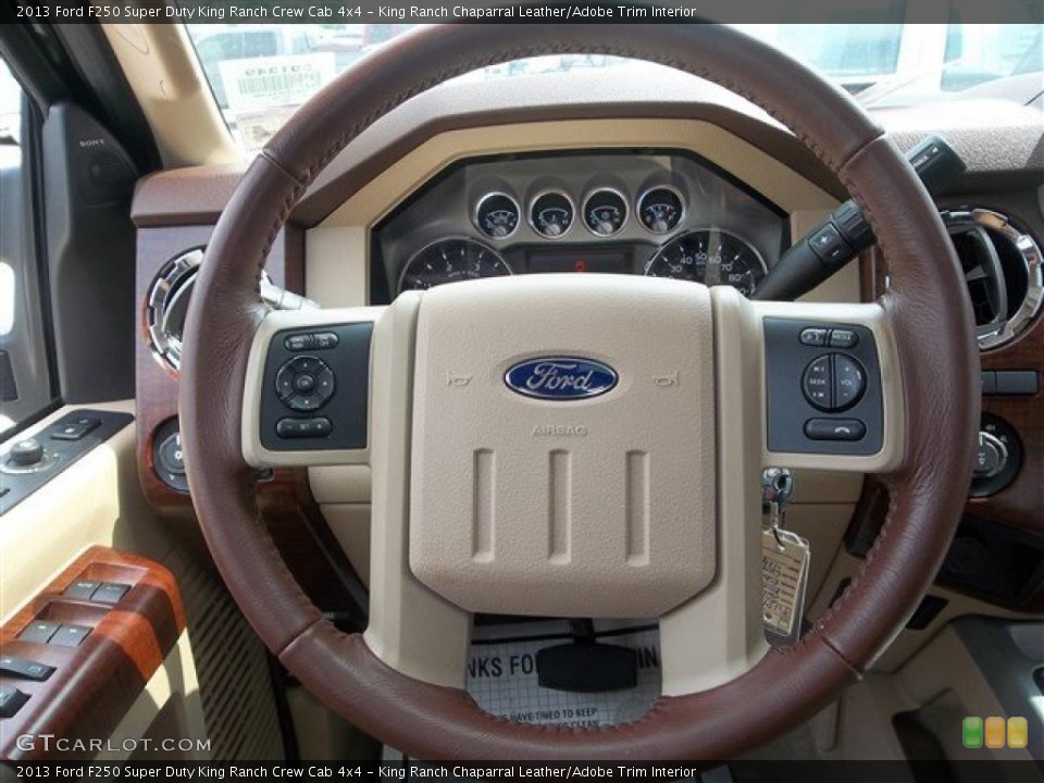 King Ranch Chaparral Leather/Adobe Trim Interior Steering Wheel for the 2013 Ford F250 Super Duty King Ranch Crew Cab 4x4 #81439461