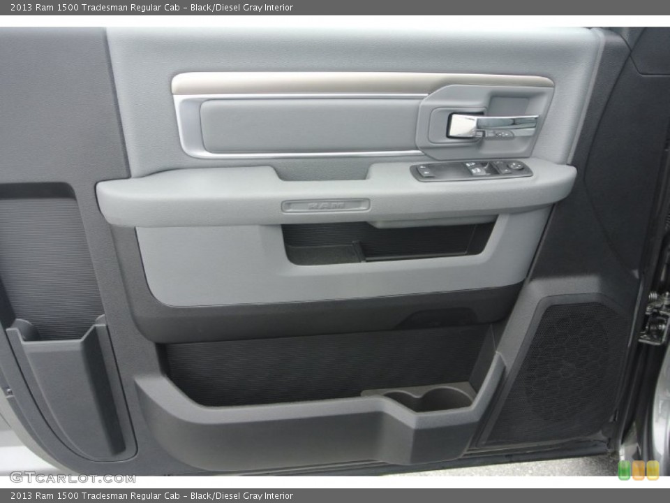 Black/Diesel Gray Interior Door Panel for the 2013 Ram 1500 Tradesman Regular Cab #81440198