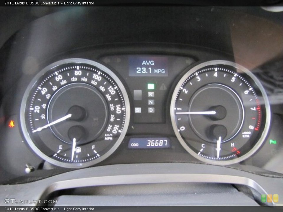 Light Gray Interior Gauges for the 2011 Lexus IS 350C Convertible #81443905