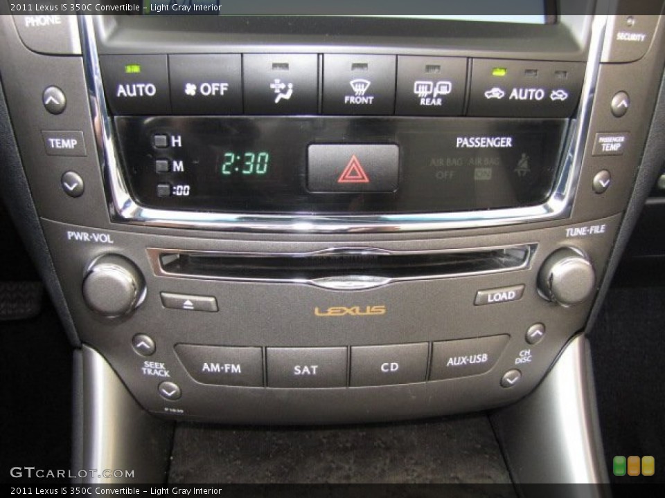 Light Gray Interior Controls for the 2011 Lexus IS 350C Convertible #81443989