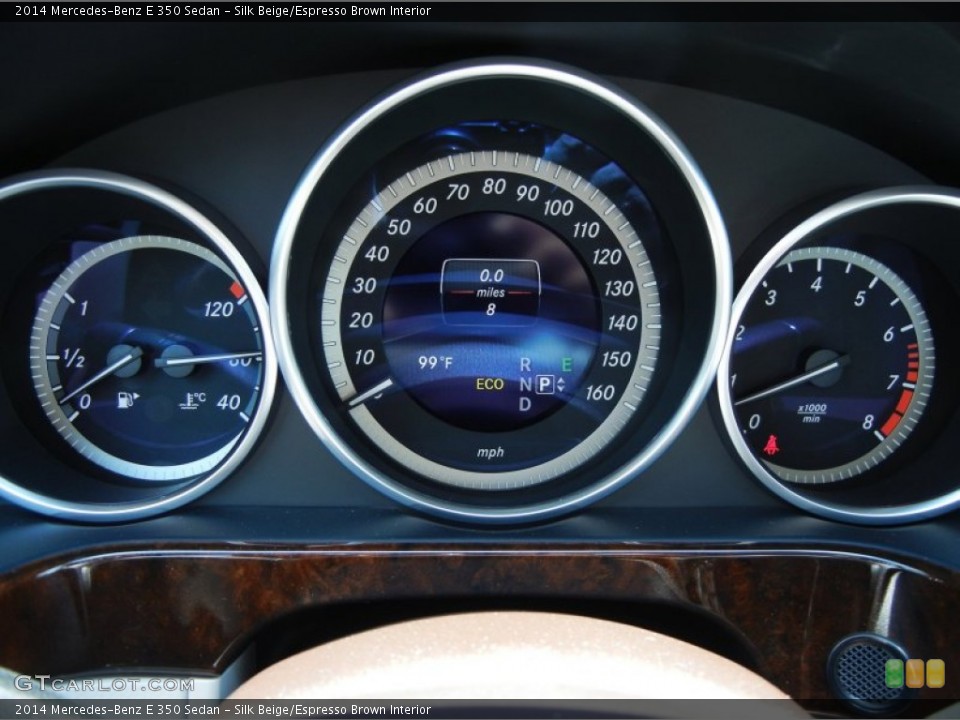 Silk Beige/Espresso Brown Interior Gauges for the 2014 Mercedes-Benz E 350 Sedan #81455942