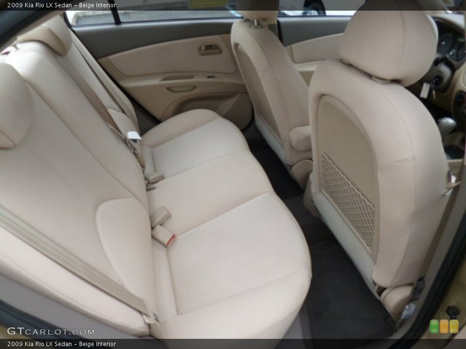 Beige Interior Rear Seat for the 2009 Kia Rio LX Sedan #81458055