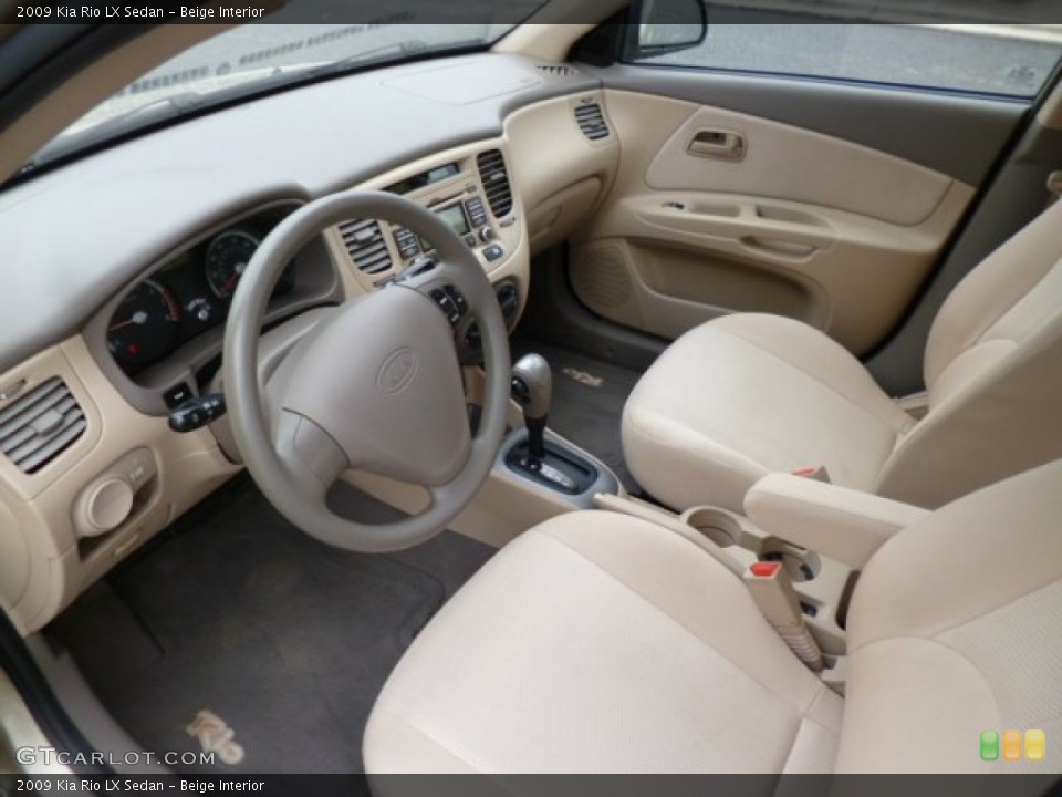 Beige Interior Prime Interior for the 2009 Kia Rio LX Sedan #81458301