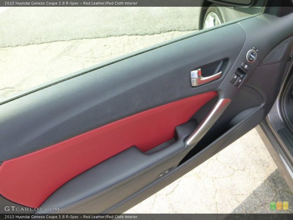 Red Leather/Red Cloth Interior Door Panel for the 2013 Hyundai Genesis Coupe 3.8 R-Spec #81462141