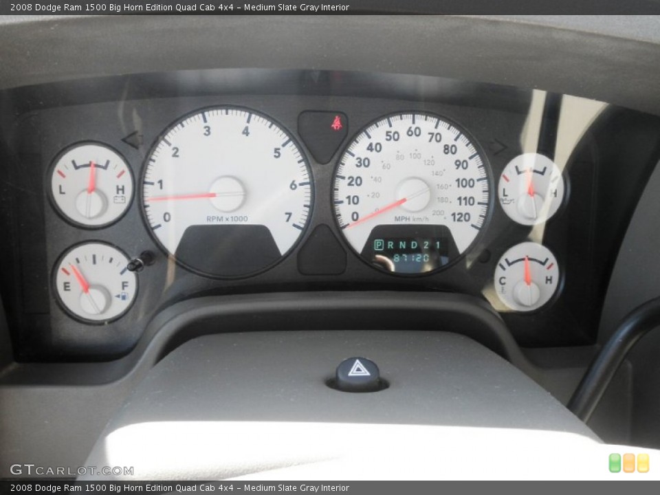 Medium Slate Gray Interior Gauges for the 2008 Dodge Ram 1500 Big Horn Edition Quad Cab 4x4 #81470095
