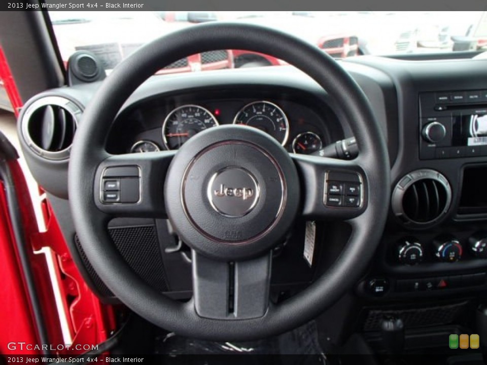 Black Interior Steering Wheel for the 2013 Jeep Wrangler Sport 4x4 #81471195