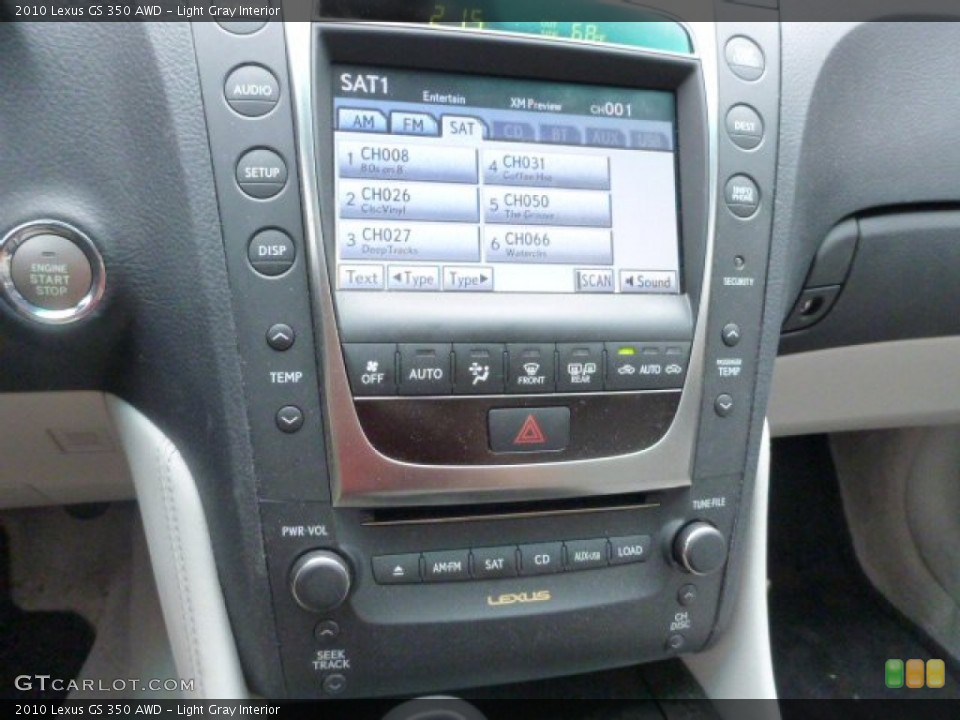 Light Gray Interior Controls for the 2010 Lexus GS 350 AWD #81479379